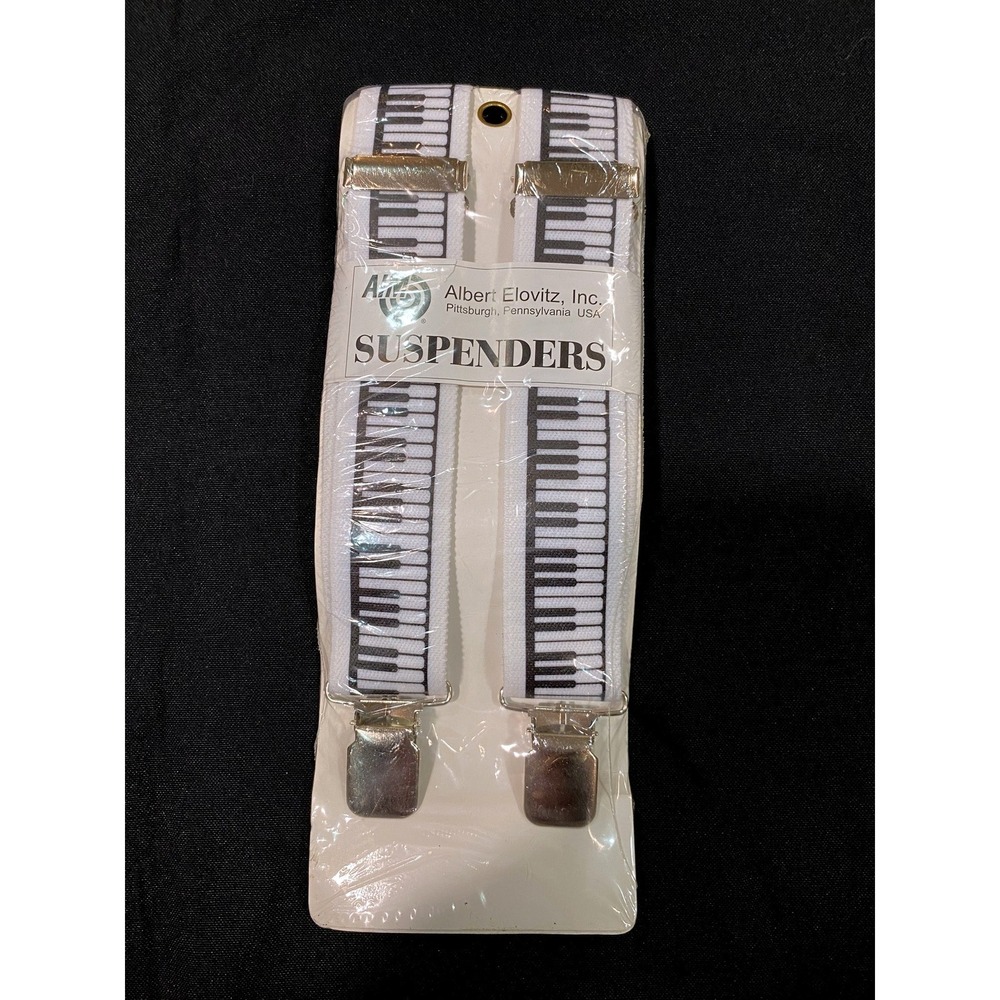 Albert Elovitz Inc Mens Suspenders Keyboard Piano Keys Design Adjustable 42"